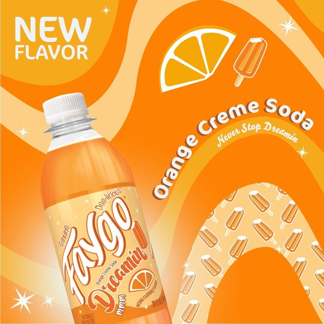 Faygo - Dreamin 24oz - Detroit Soda Pop - Orange Creamsicle - Thurgood’s Goods