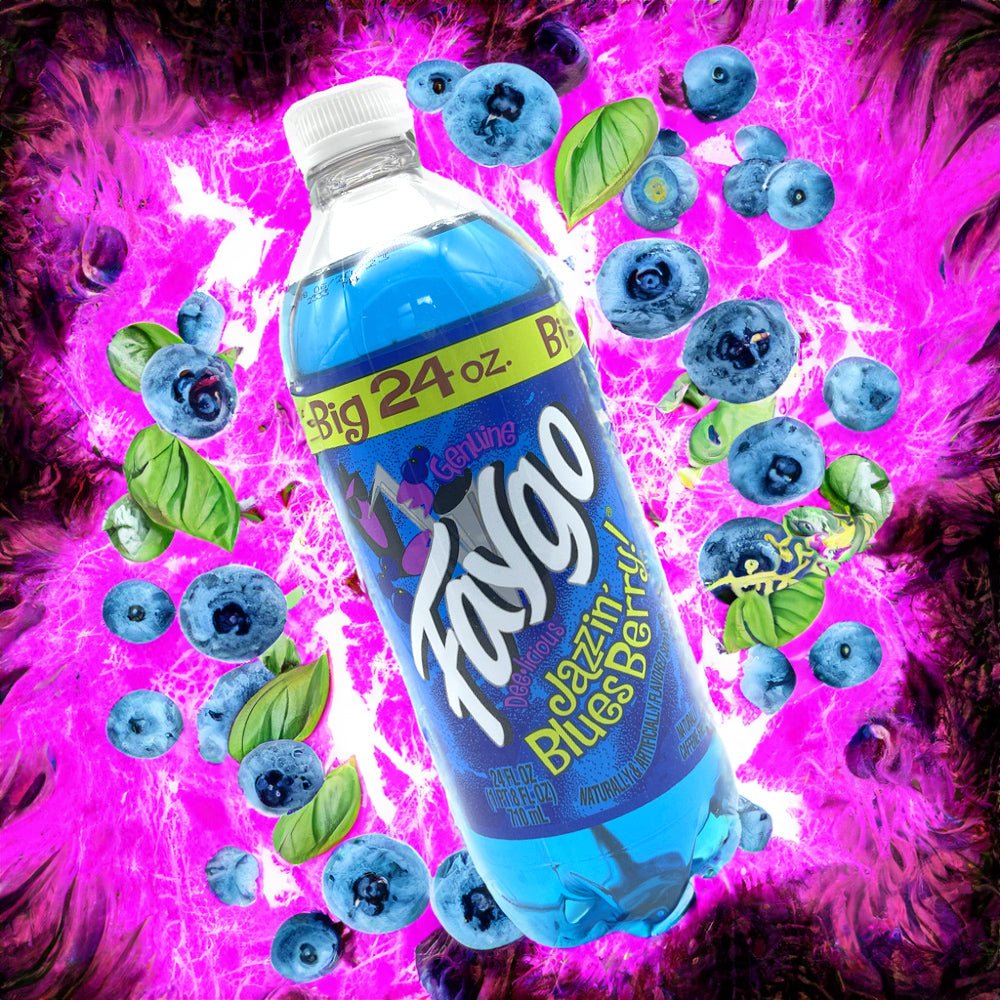 Faygo - Jazzin Bluesberry 24oz - Detroit Soda Pop - Thurgood’s Goods